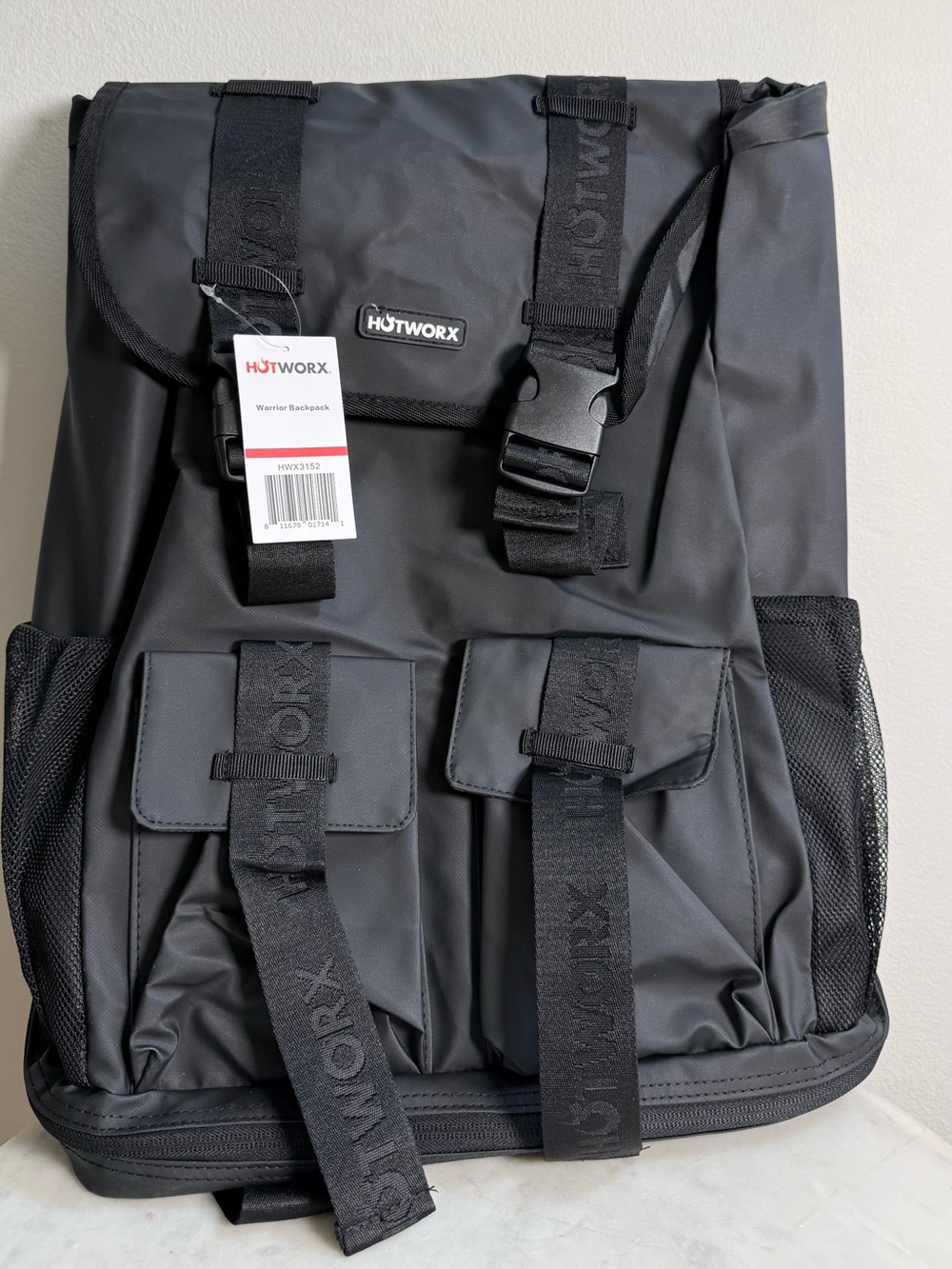 HOTWORX Black Men's Roll-Top Utility Backpack